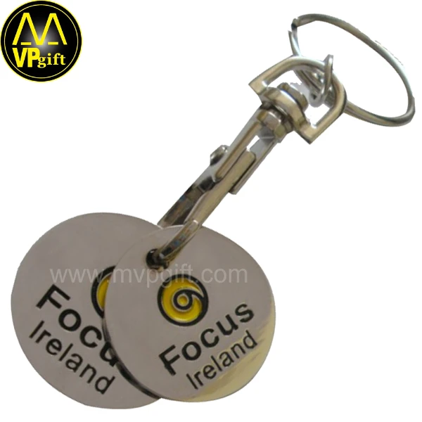 Customer cheap Euro coin size key holder finder tag token coin