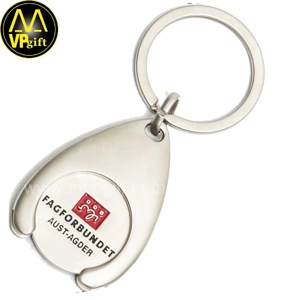 Bespoke silver cheap finder coin holder metal trolley coin key holder