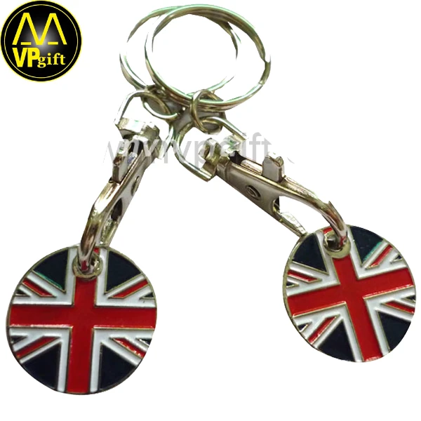 Wholesale custom silver euro uk coin size promotion gift trolley coin shopping coin