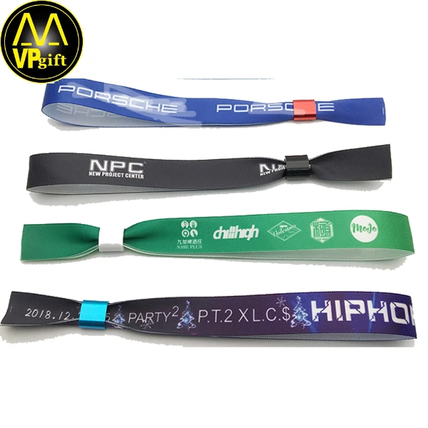 Home 16 Custom disposable logo print promotion gift polyester bracelet