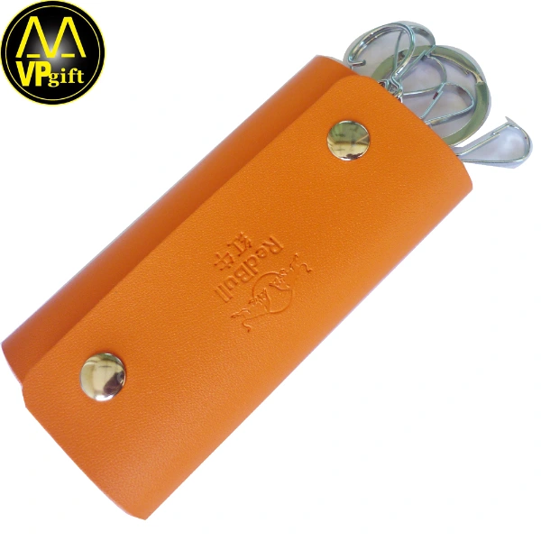 China wholesale custom PU embossed logo promotion gift finder leather redbull key wallet