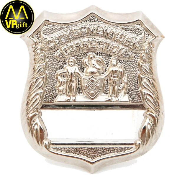 China custom metal brass 3d silver badge for NEW YORK CITY CORRECTION