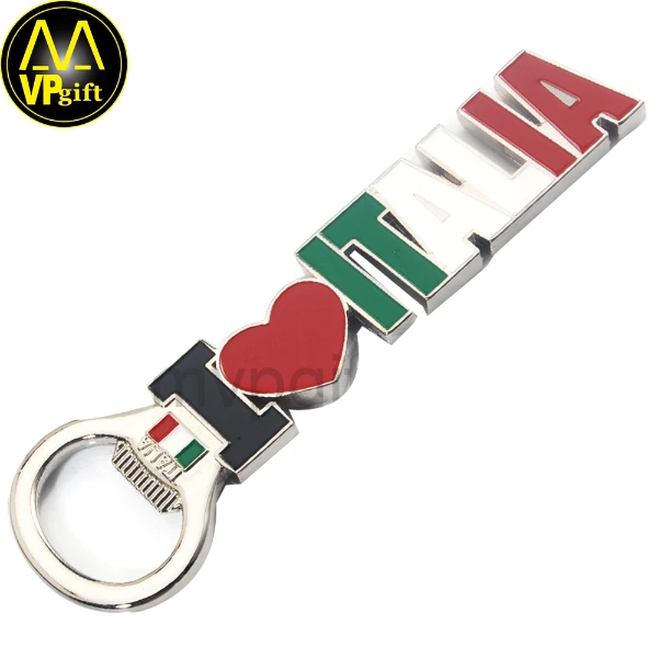 Custom metal zinc alloy 3d enamel logo tourist souvenir gift beer bottle opener