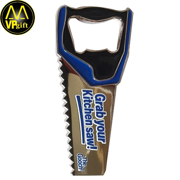Custom metal zinc alloy silver enamel logo promotion gift can beer bottle opener